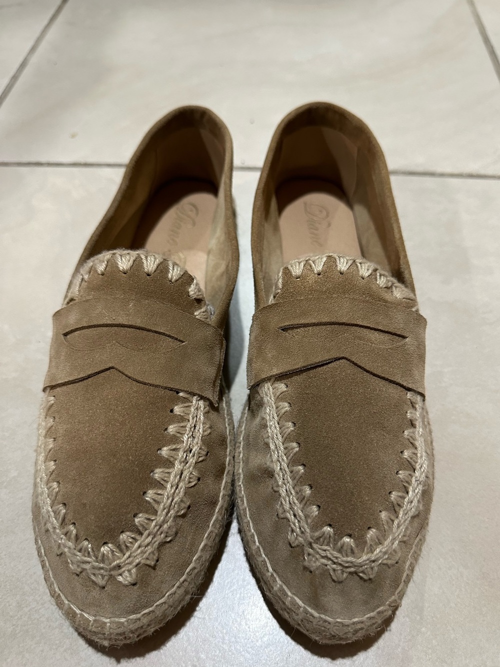 Women's Suede Penny Loafers in Tan